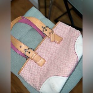 Vintage coach logo pink purse